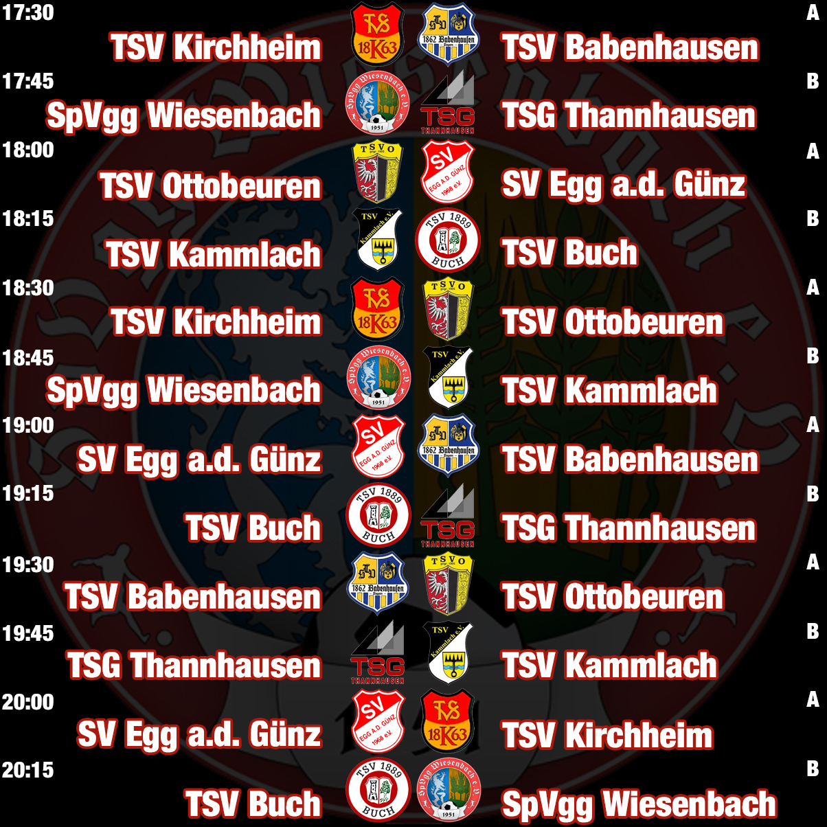 Spielplan DILO Cup TSV Babenhausen - Gruppenphase