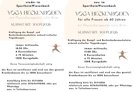 Yoga Beckenboden mit Physiotherapeutin Julia Birle im Sportheim