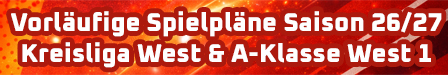 Vorläufige Spielpläne 26/27